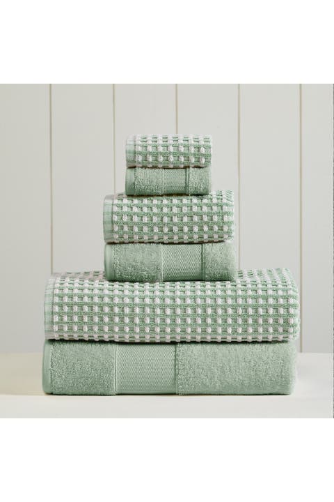 Luxury Spa Cobblestone Quick Dry 6-Piece Towel Set - White