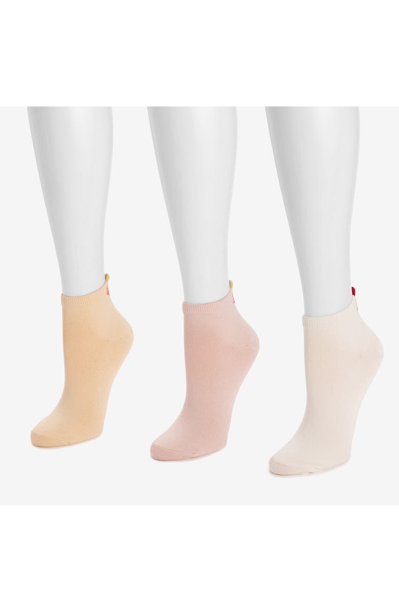 MUK LUKS Assorted 3-Pack Ankle Socks, Alternate, color, Warm