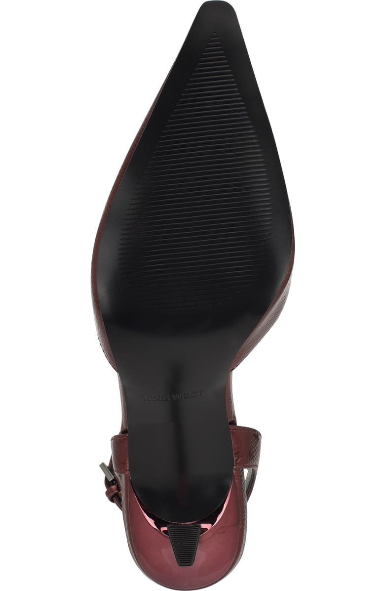 Nine West Kellie Ankle Strap Pointed Toe Pump, Alternate, color, Dark Red