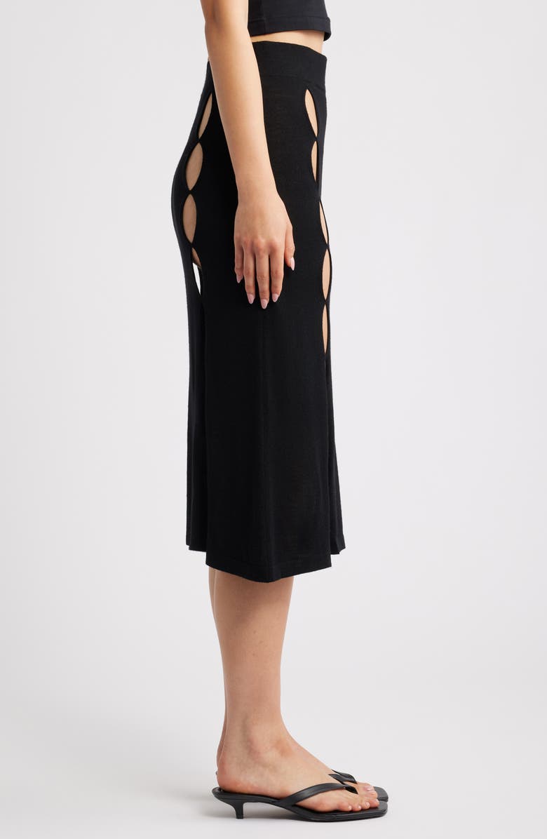 EMILY DAWN LONG River Wool Skirt, Alternate, color, Black