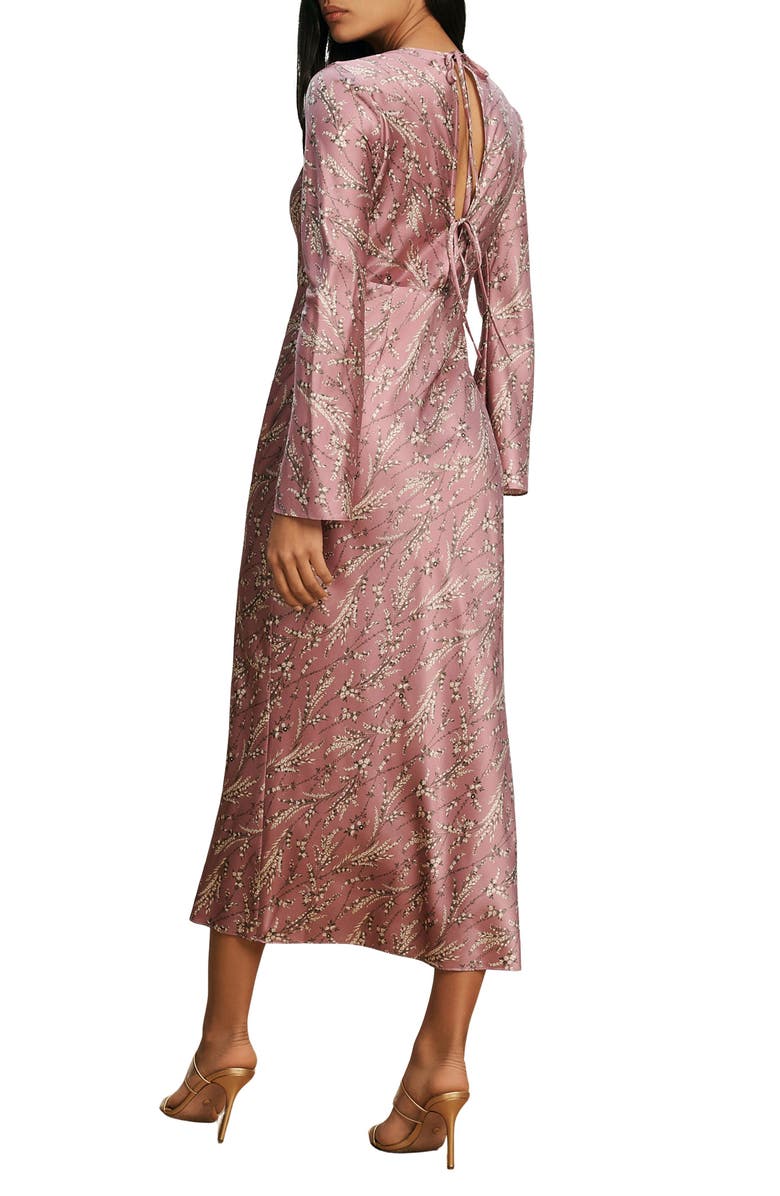 Veronica Beard Gemma Floral Long Sleeve Silk Blend Dress, Alternate, color, Orchid Haze Multi