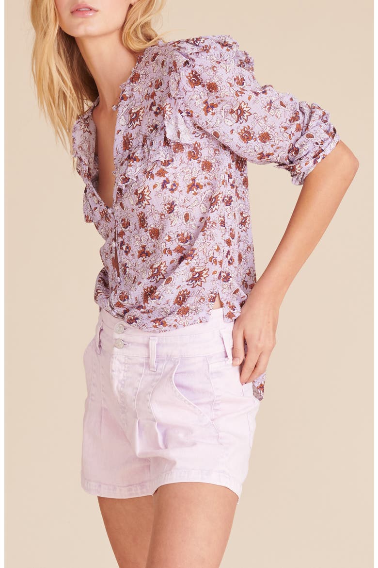 Viveca Floral Ruffle Blouse, Alternate, color, LAVENDER MULTI