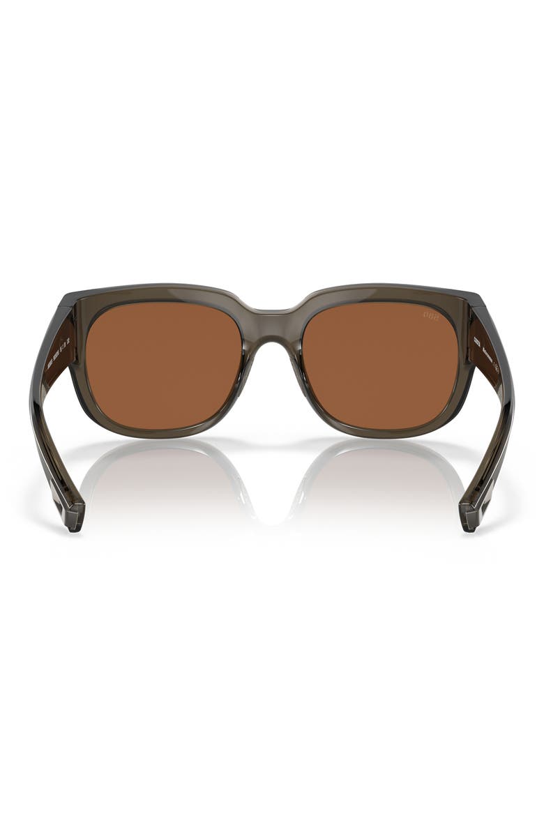 Waterwoman 55mm Polarized Pillow Sunglasses, Alternate, color, TAUPE / COPPER SILVER 580G