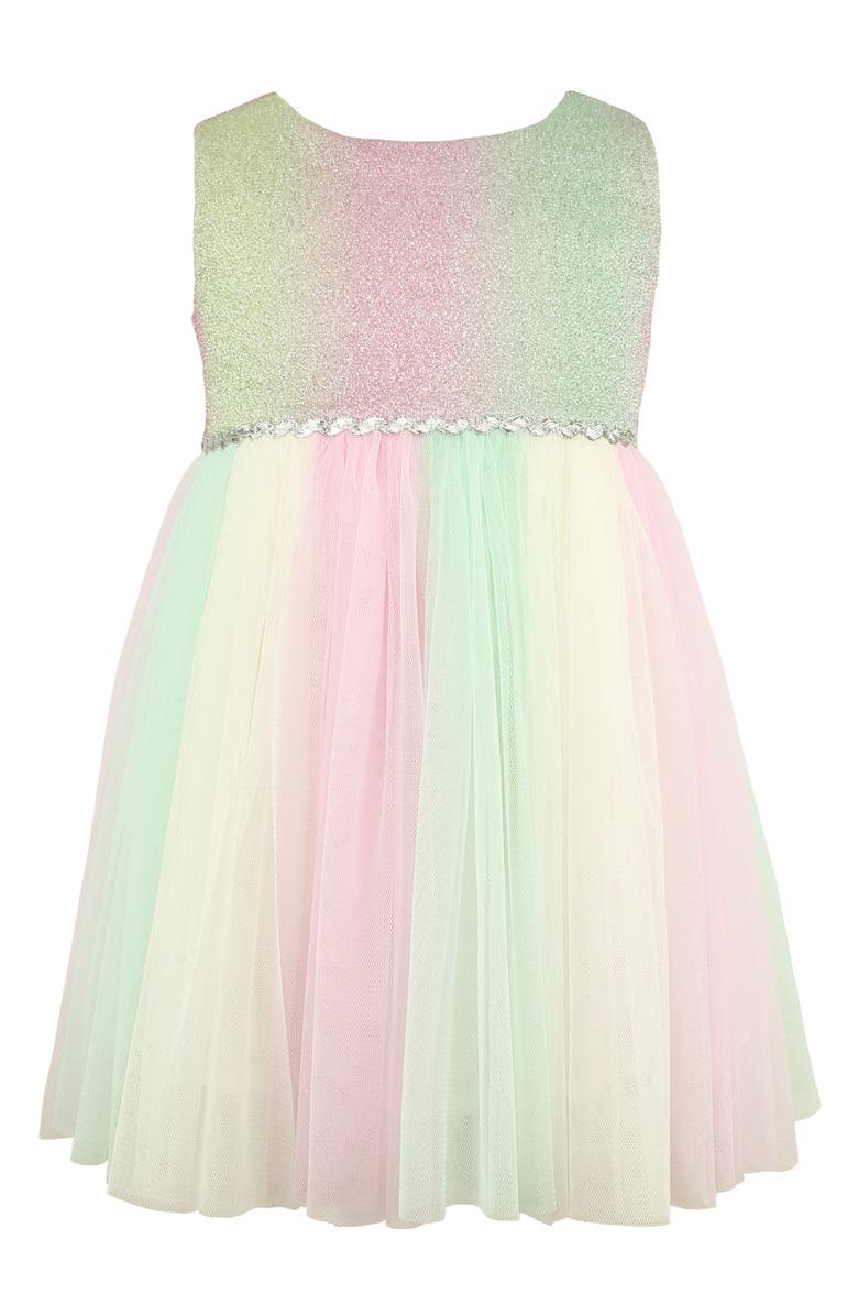 Popatu Kids' Rainbow Shimmer Fit & Flare Dress, Main, color, 
