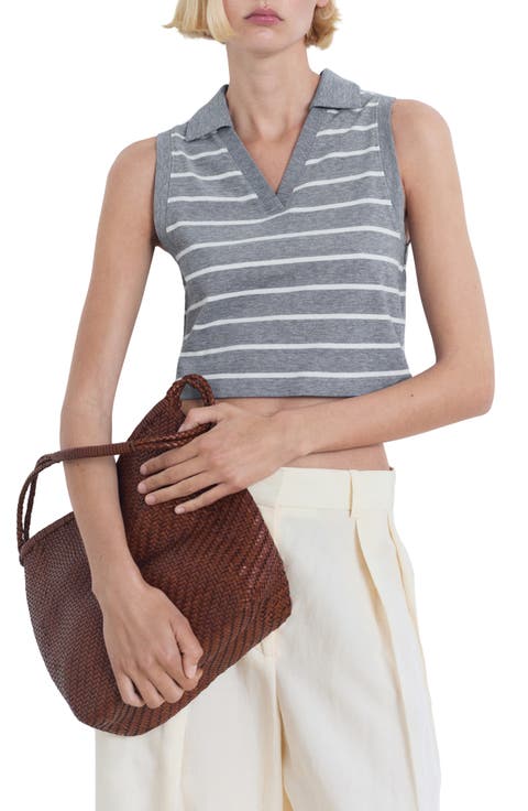 Stripe Crop Polo