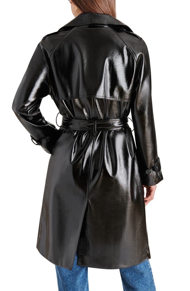 Steve Madden Ilia Faux Leather Trench Coat, Alternate, color, 