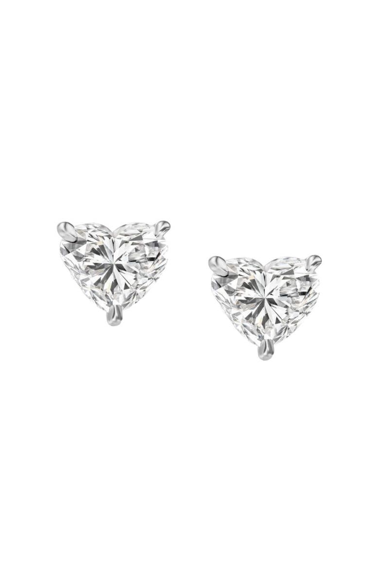 Bliss Diamond 1Ct Heart Shape Diamond Studs Lab Grown 14k Gold, Main, color, 14K White Gold