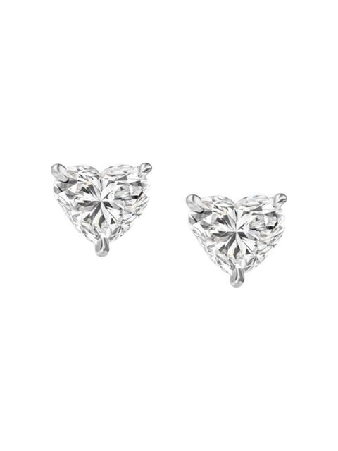 1Ct Heart Shape Diamond Studs Lab Grown 14k Gold