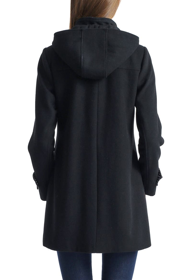 Paisley Maternity Duffle Toggle Wool Coat, Alternate, color, Black
