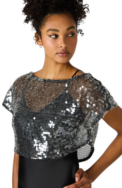 Steve Madden Myla Sequin Crop Top & Maxi Slipdress Set In Black