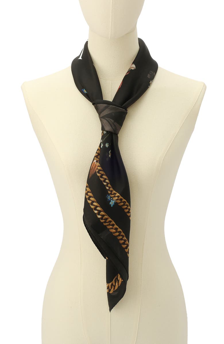 AllSaints Ania Large Square Scarf, Alternate, color, Black