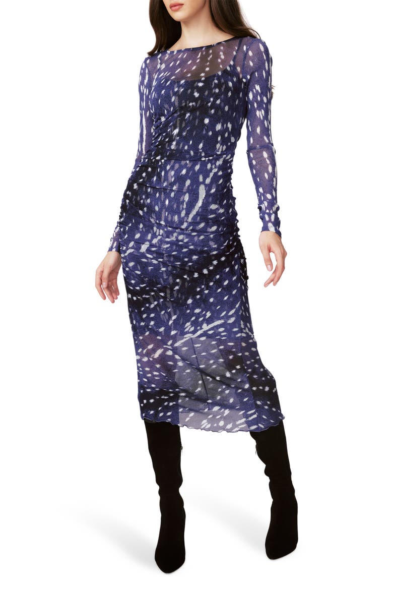Oslo Long Sleeve Dress, Main, color, FAWN PERFECT NAVY