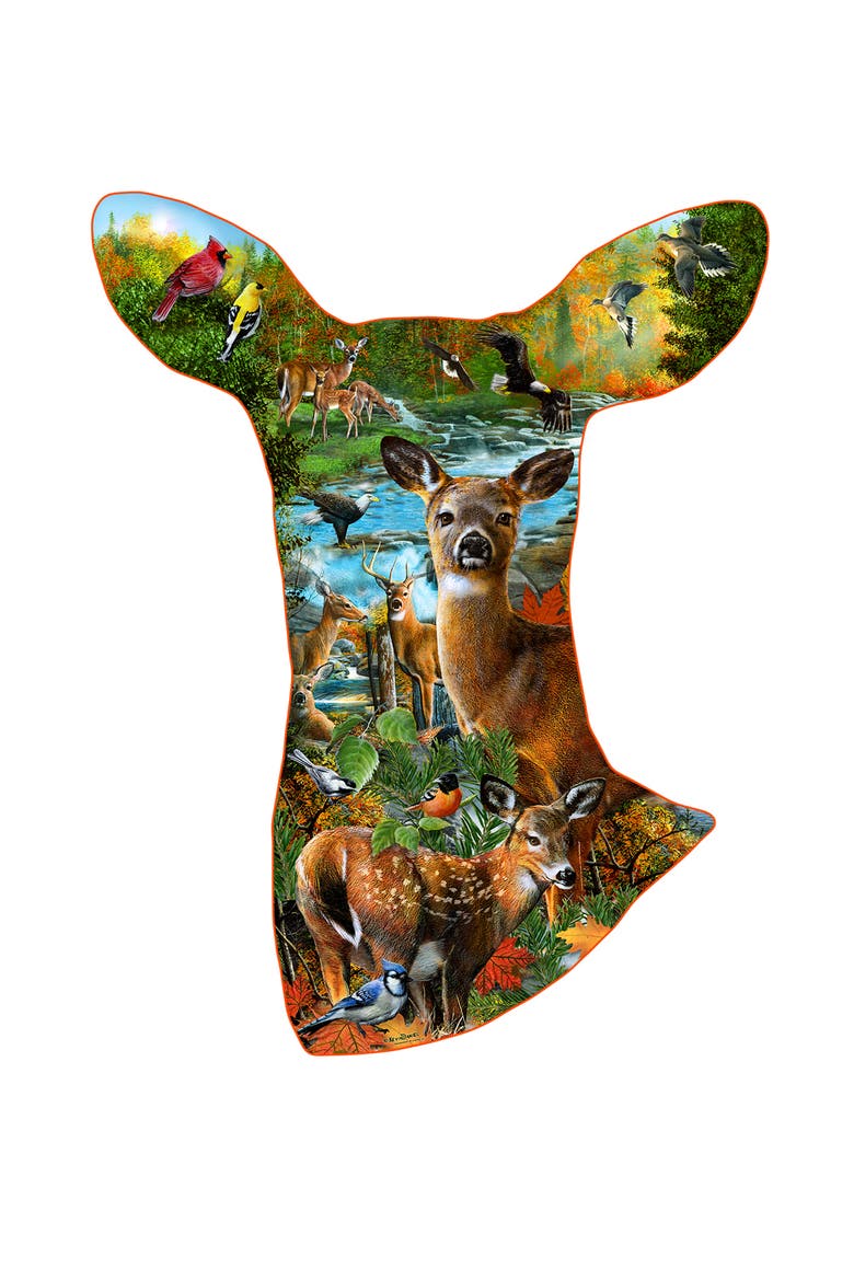 Deer Domain 800 piece Jigsaw Puzzle for Adults Special Shape, Alternate, color, Multicolor