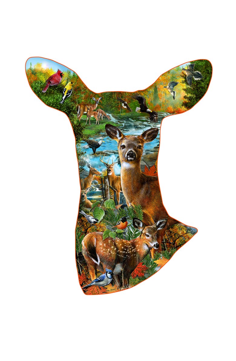 Sunsout Deer Domain 800 piece Jigsaw Puzzle for Adults Special Shape, Alternate, color, Multicolor