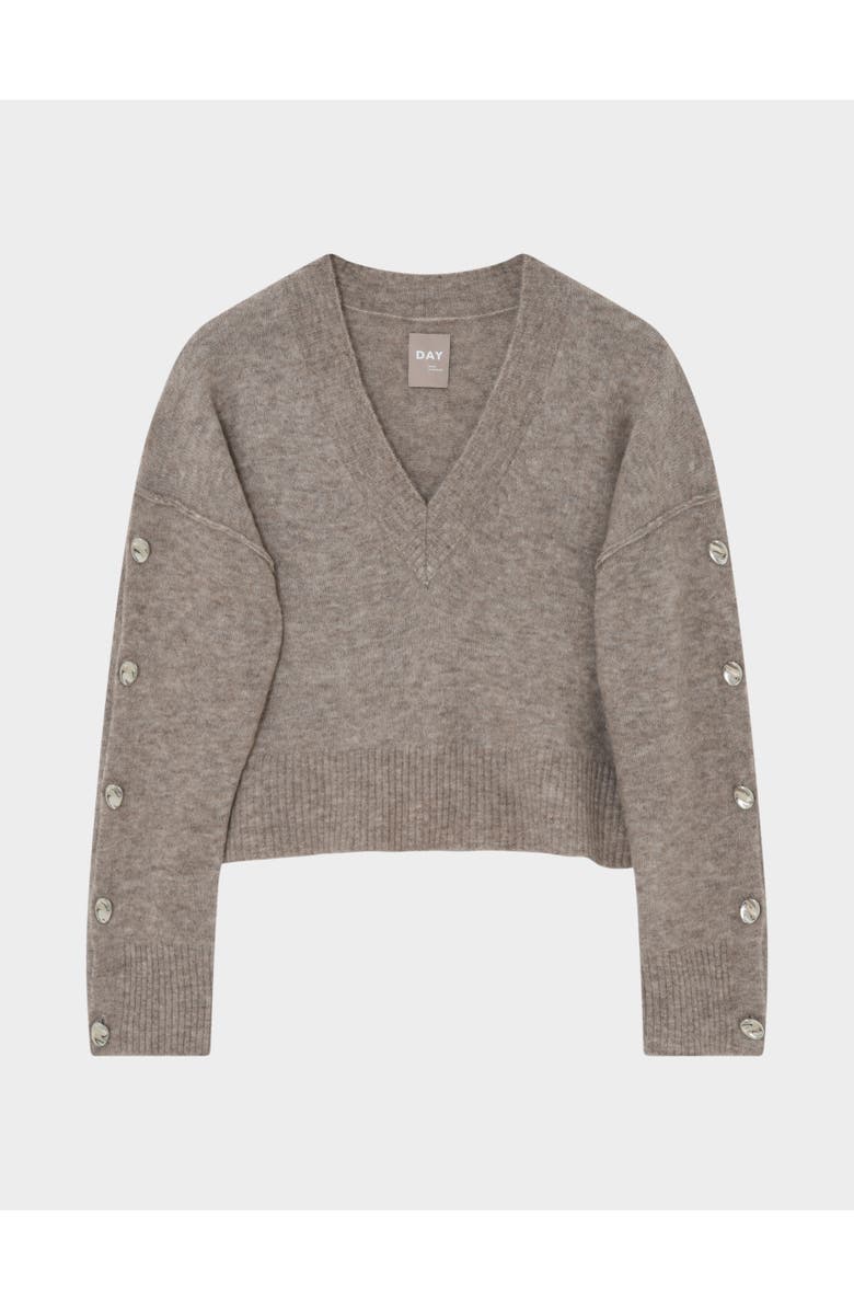 Day Solange Oversized Button Detail Sweater, Alternate, color, Hazel Melange