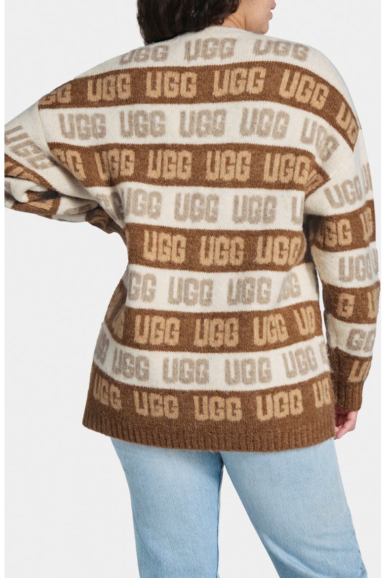 Graphic Logo Cardigan, Alternate, color, CHESTNUT MULTI