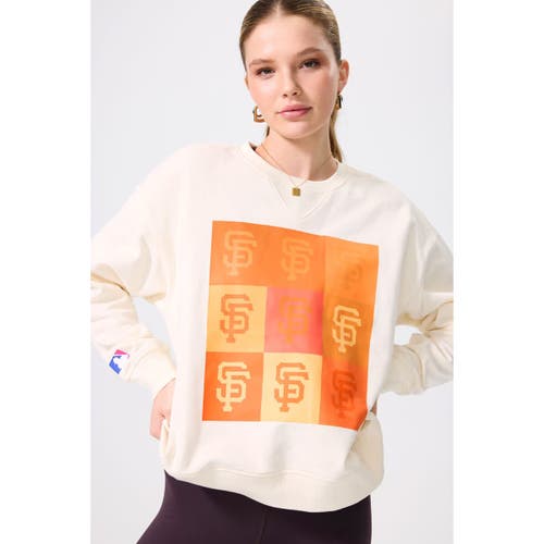 Terez Cream San Francisco Giants Technicolor Oversized Pullover Sweatshirt In White