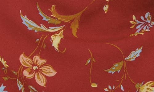 Reformation Clemence Print Wrap Top In Red