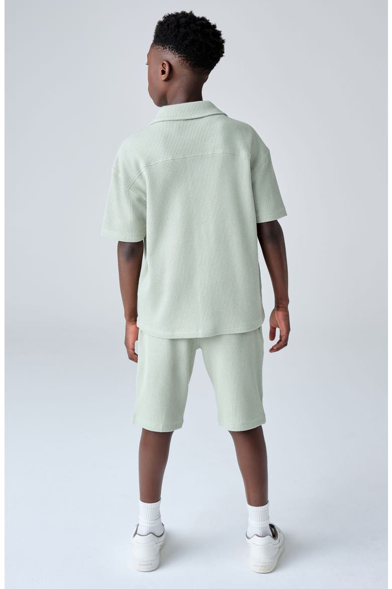 Kids' Underground Waffle Knit Shirt & Shorts Set, Alternate, color, GREEN