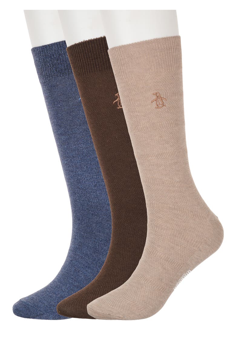 Textured 3-Pack Assorted Dress Socks, Main, color, TAUPE