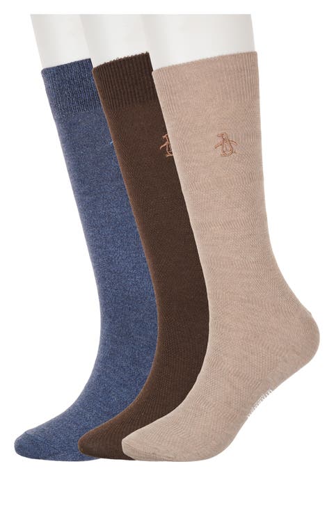 Textured 3-Pack Assorted Dress Socks