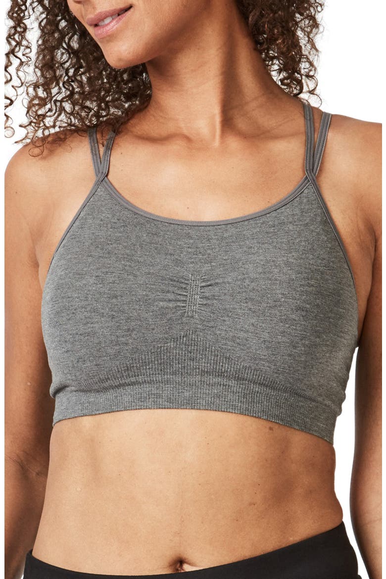Brahma Padded Yoga Bra, Main, color, CHARCOAL MARLDNU