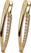 Panacea Cubic Zirconia Inside-Out Hoop Earrings