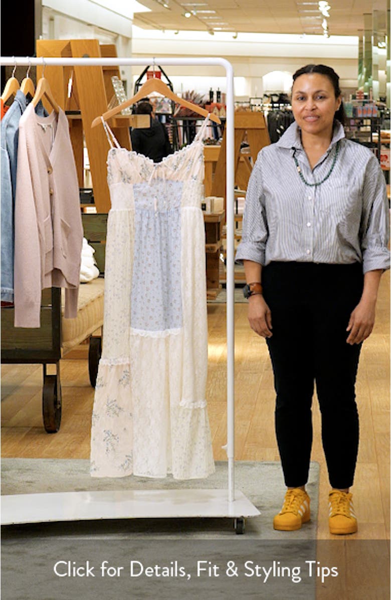 Sweetheart Neck Patchwork Midi Dress, sales video thumbnail