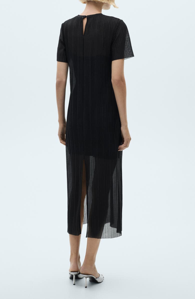 MANGO Metallic Micropleat Dress, Alternate, color,