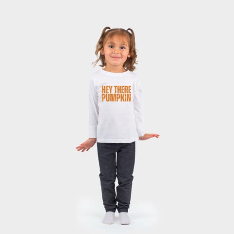 Hey There Pumpkin Distressed Toddler Long Sleeve Graphic Tee