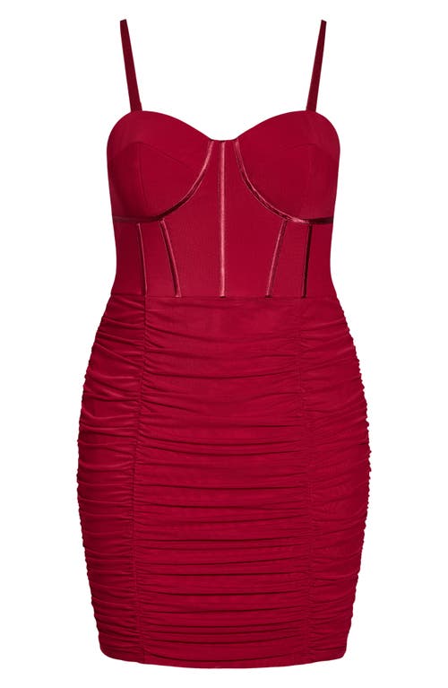 City Chic Lexi Bustier Ruched Minidress In Red