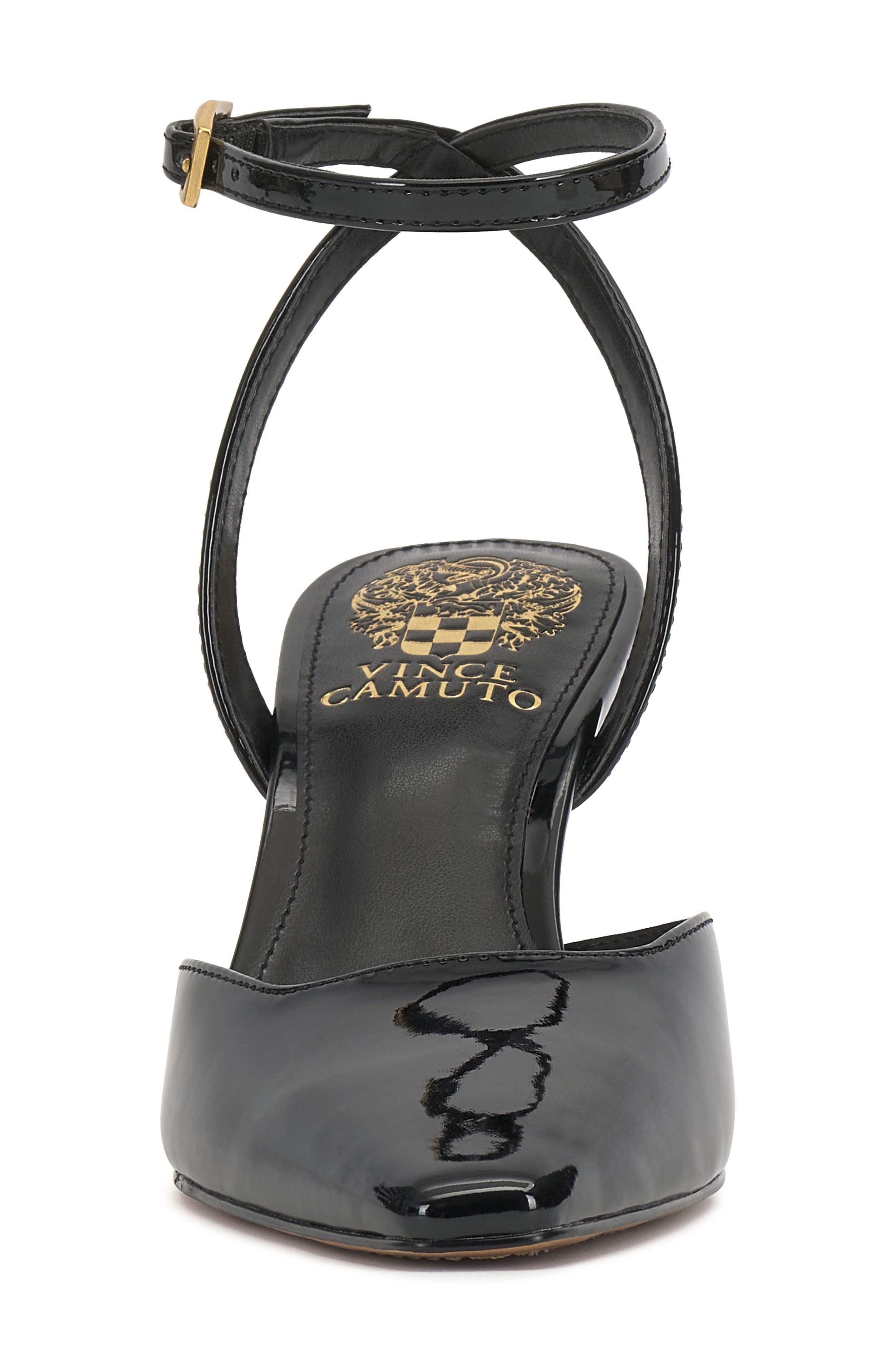 Vince Camuto Galees Ankle Strap Pump, Alternate, color, Black Patent