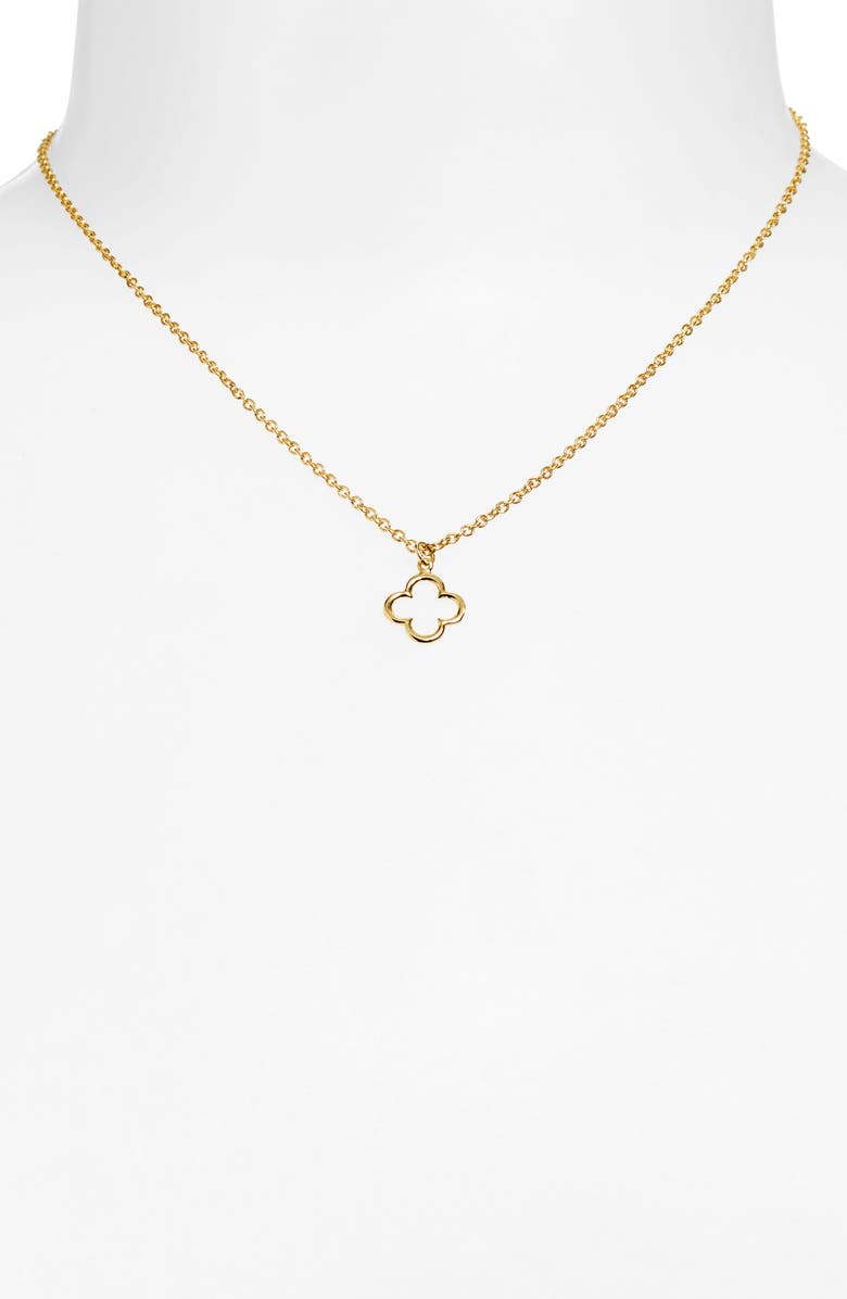 Argento Vivo Sterling Silver Clover Pendant Necklace, Alternate, color, Gold