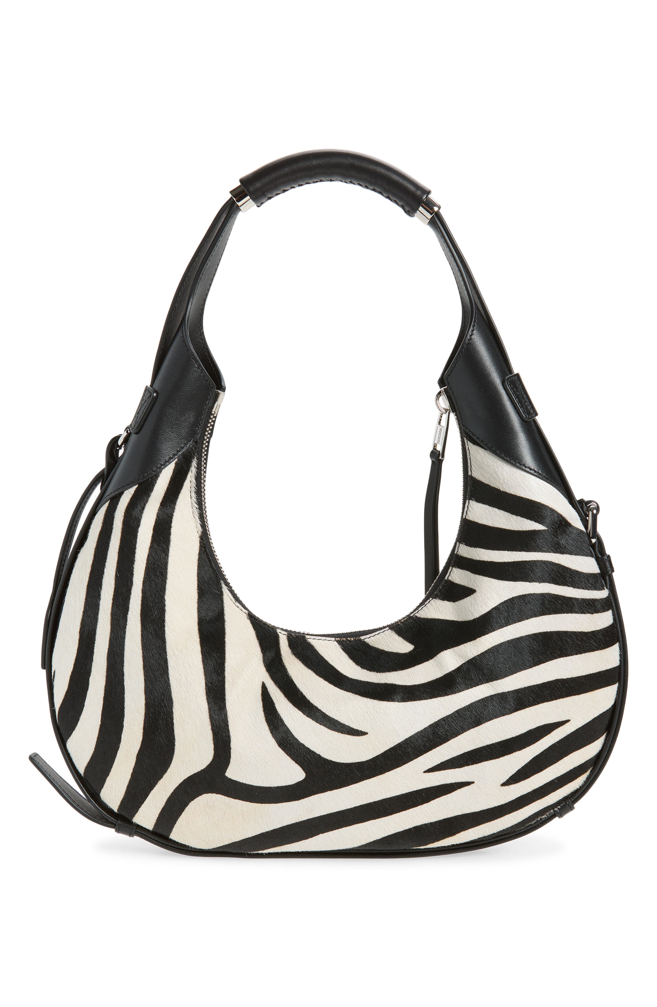 Handle Me Zebra Print Geniune Calf Hair Hobo Bag, Alternate, color, ZEBRA CROSSING
