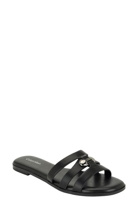 Karra Faux Leather Slide Sandal