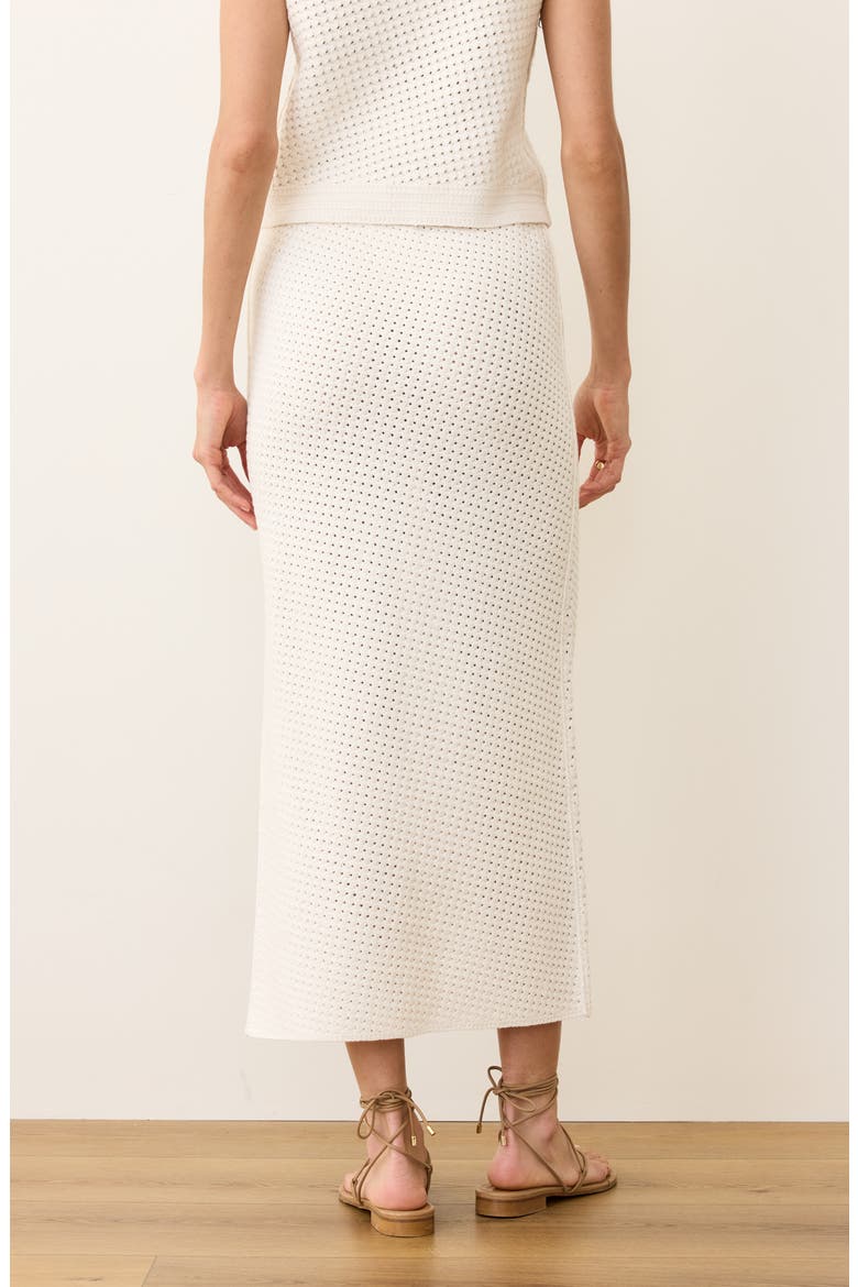Sands Open Stitch Midi Sweater Skirt, Alternate, color, CREAM