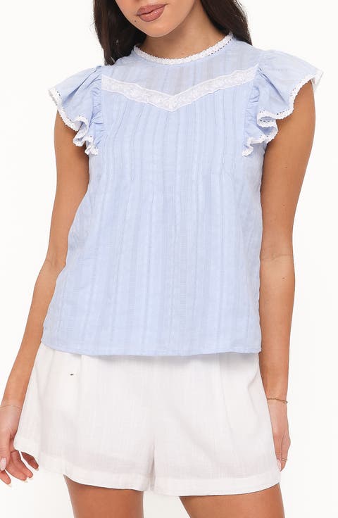 Laoise Lace Inset Ruffle Top