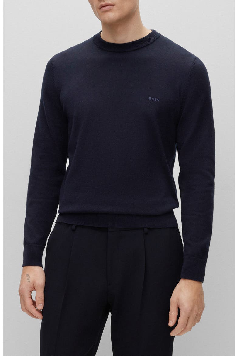 Pacas Cotton Crewneck Sweater, Main, color, DK BU