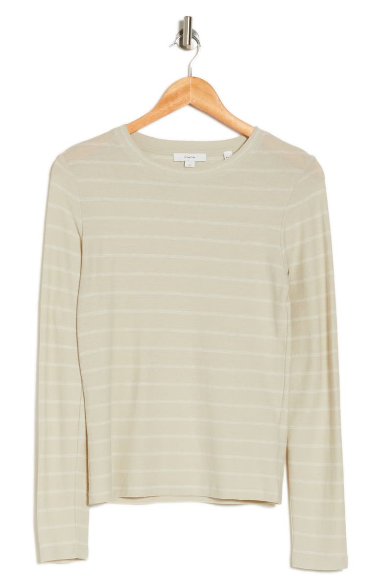 Vince Stripe Crewneck Long Sleeve Top, Alternate, color,