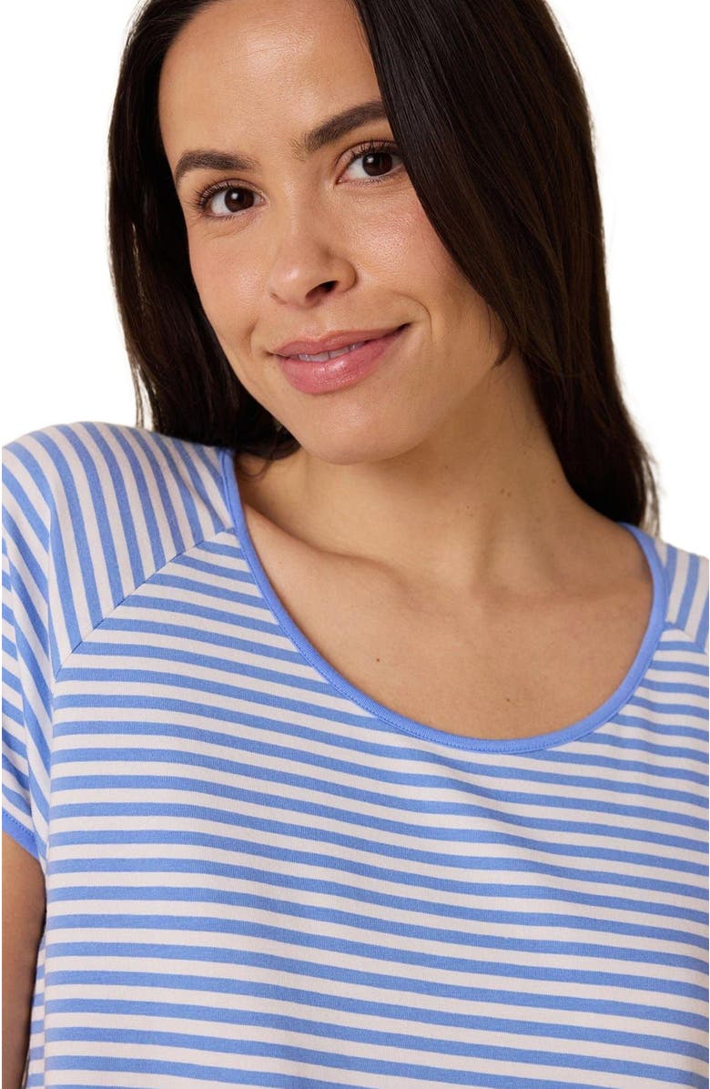 The Cat
s Pajamas Pima Knit Short Sleeved Simple Set, Alternate, color, Essential Stripe Provence