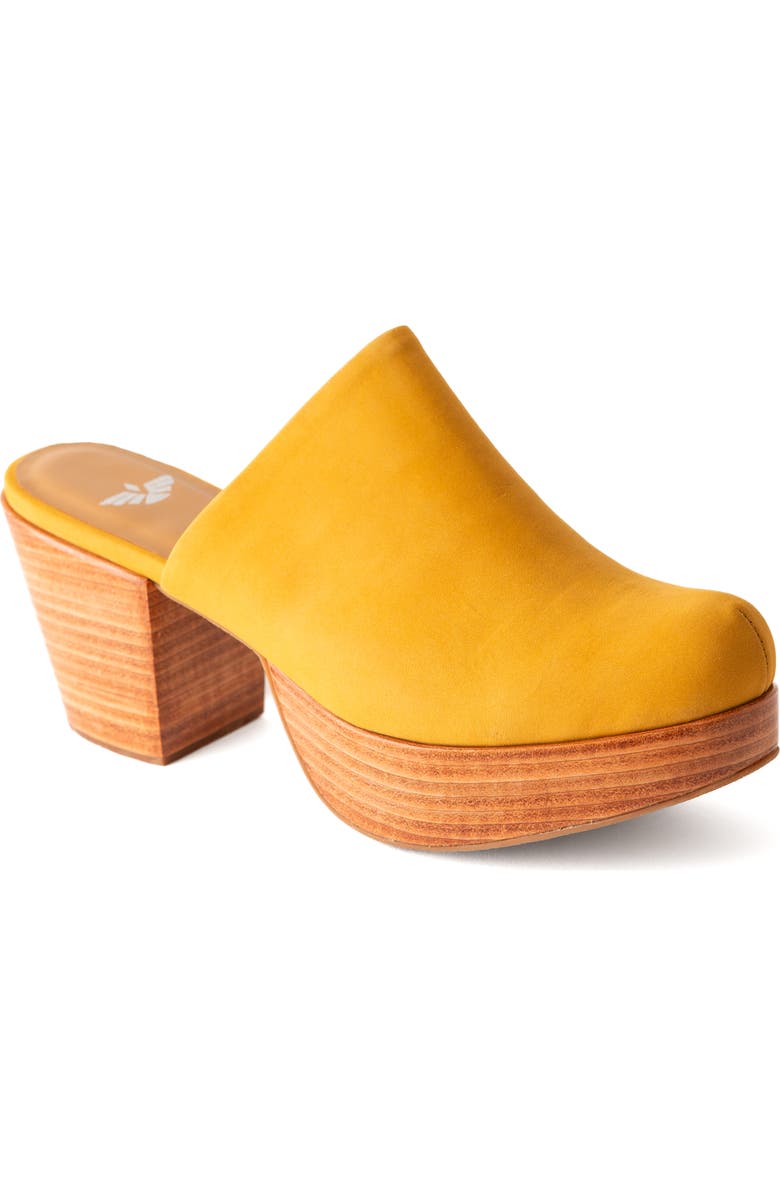 Fortress Ava Suede Clog Mule, Main, color, Amber Suede