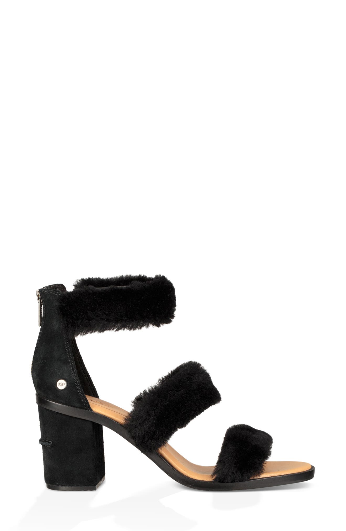 UGG<sup>®</sup> Dey Rey Genuine Shearling Sandal, Alternate, color, 