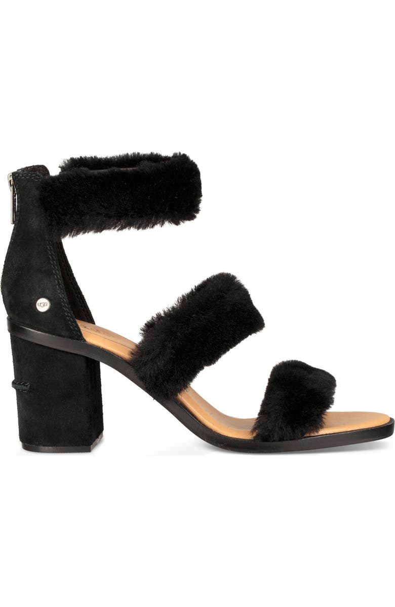 UGG<sup>®</sup> Dey Rey Genuine Shearling Sandal, Alternate, color,
