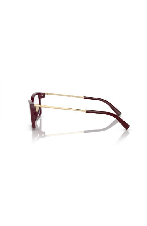 Tiffany & Co . 54mm Rectangle Optical Glasses In Burgundy
