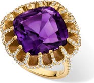 Mindi Mond Floating Amethyst & Diamond Pavé Cocktail Ring