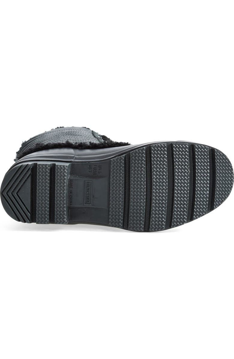 Hunter Original Genuine Shearling & Patent Leather Lace-Up Rain Boot, Alternate, color,