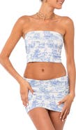 EDIKTED Delft Print Tube Top