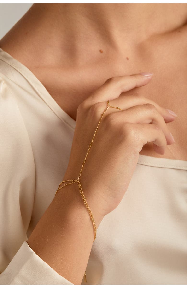 Set & Stones Palmer Hand Chain, Alternate, color, Gold