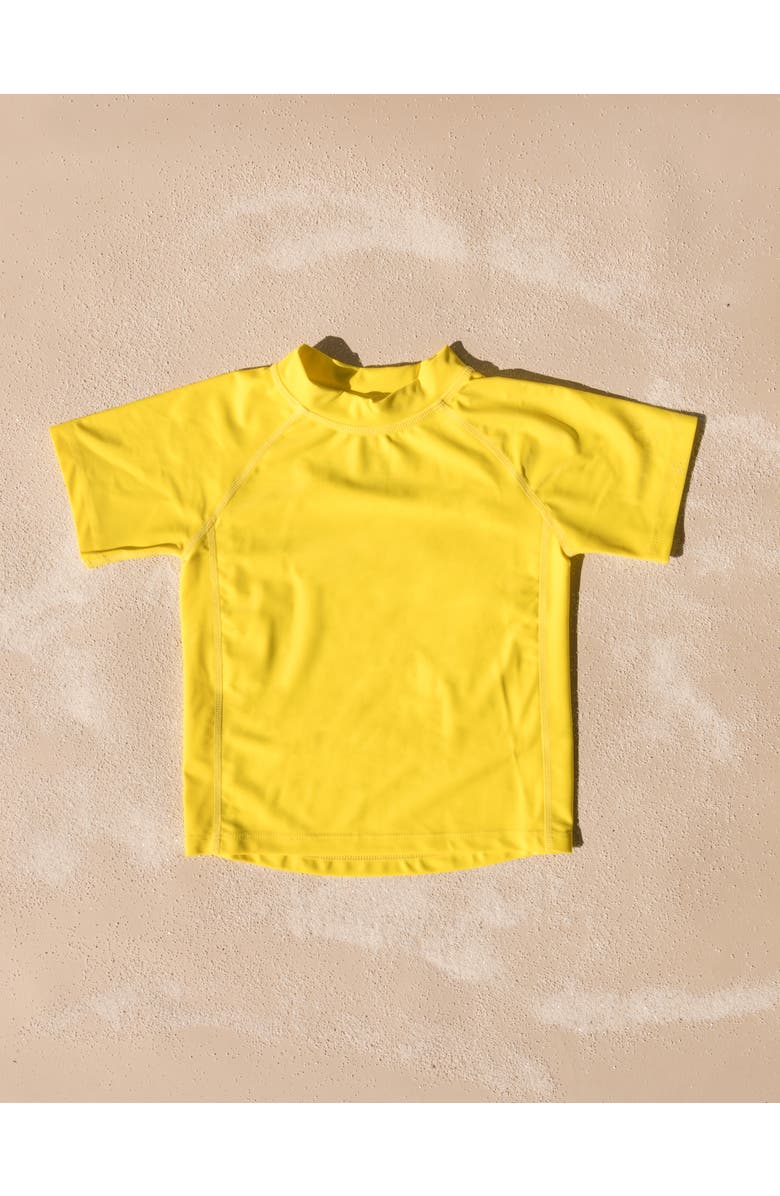 Leveret Kids Short Sleeve Rash Guard, UPF 50+ Swim Shirt, Alternate, color, Yellow