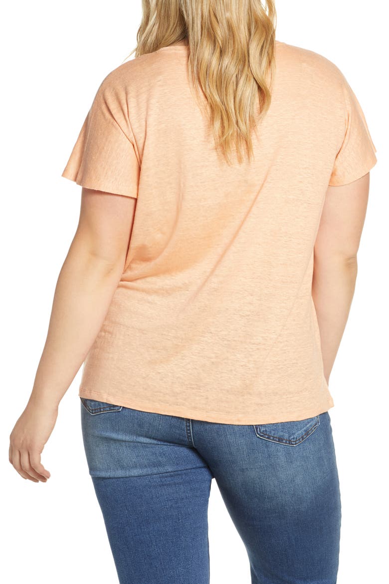 Linen Tee, Alternate, color, CORAL BISCUIT